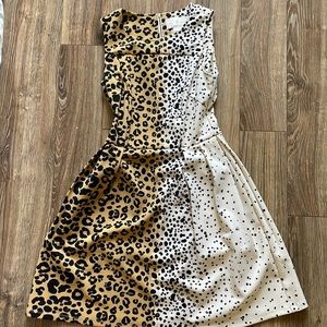 Animal print dress with pockets